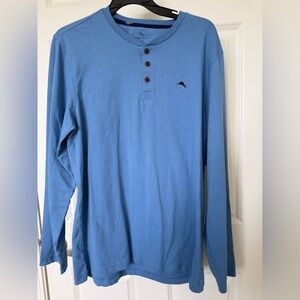 Tommy Bahama Long Sleeve Blue Henley Shirt